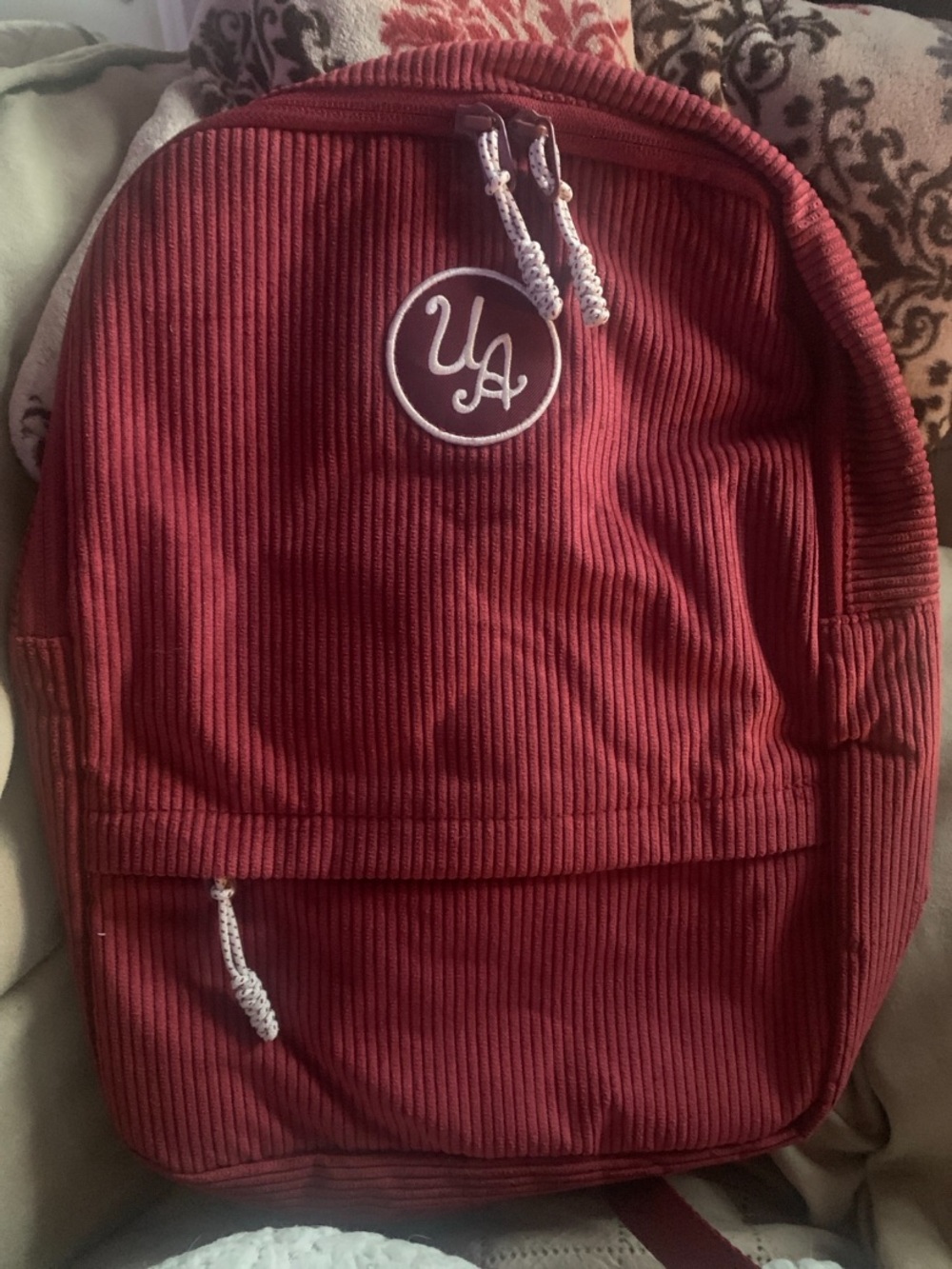 Under Armour Red Corduroy Women's Backpack with YA Patch